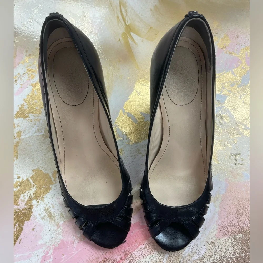Calvin Klein Black Wedges Open-Toe Shoe 8